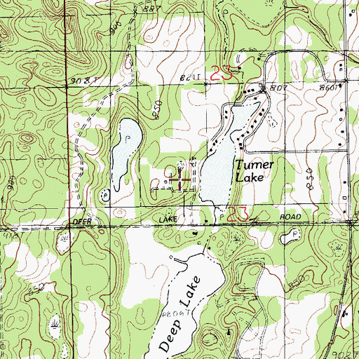 Topographic Map of Sharp Park Campground, MI