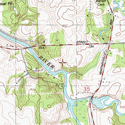 Topographic Map of Indian Valley Campground, MI