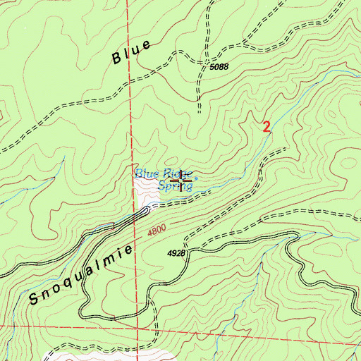 Topographic Map of Blue Ridge Spring, CA