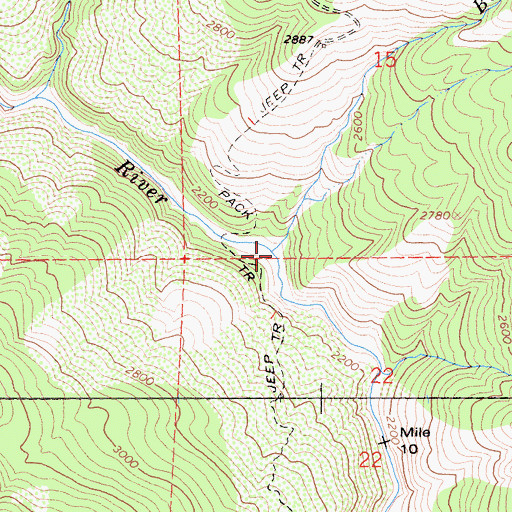 Topographic Map of Blue Slide Creek, CA