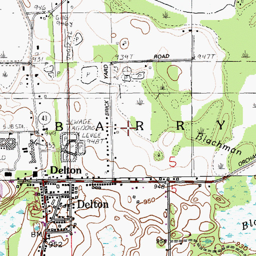 Topographic Map of Faith United Methodist Church, MI