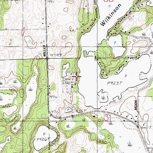 Topographic Map of Jones Lake Campground, MI