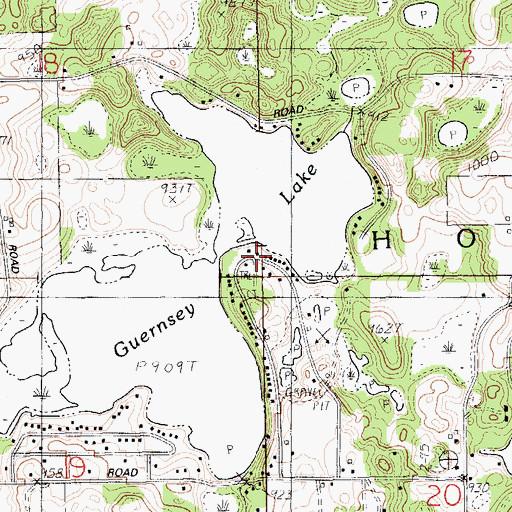 Topographic Map of Guernsey Lake Mobile Home Court, MI