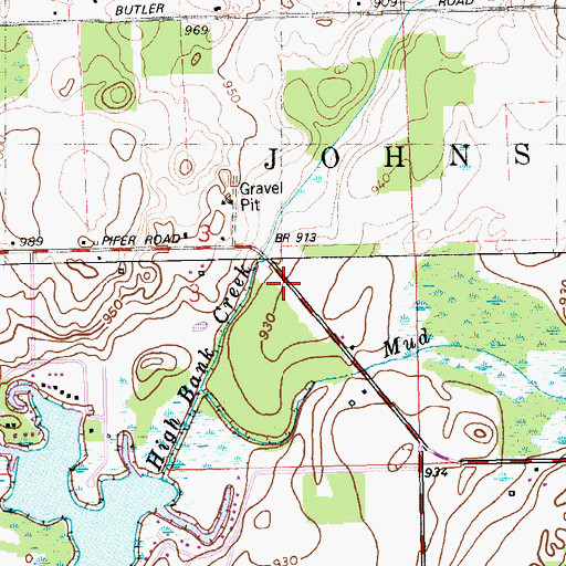 Topographic Map of Pleasantville Family Church, MI