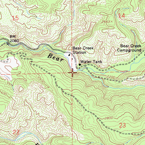 Topographic Map of Blue Slides Creek, CA