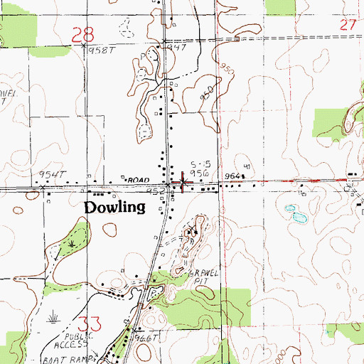 Topographic Map of Country Chapel, MI