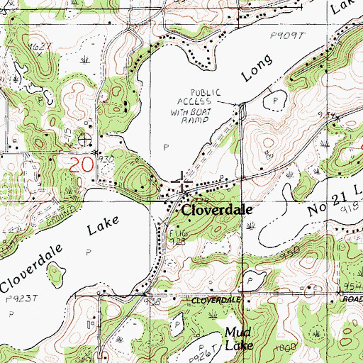 Topographic Map of Cloverdale Station (historical), MI