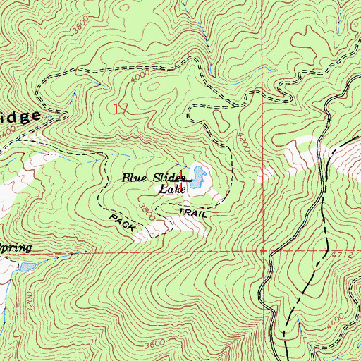 Topographic Map of Blue Slides Lake, CA