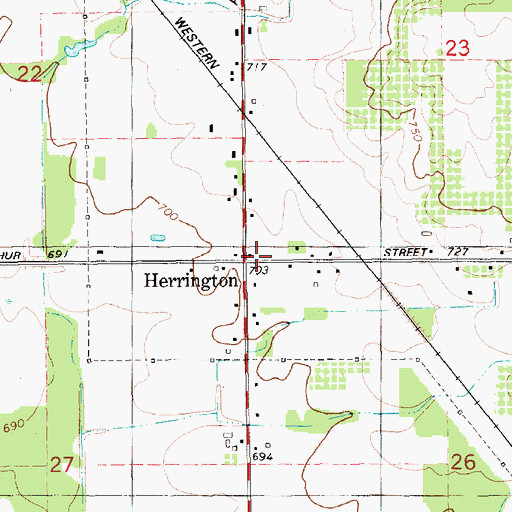 Topographic Map of Herrington Station (historical), MI