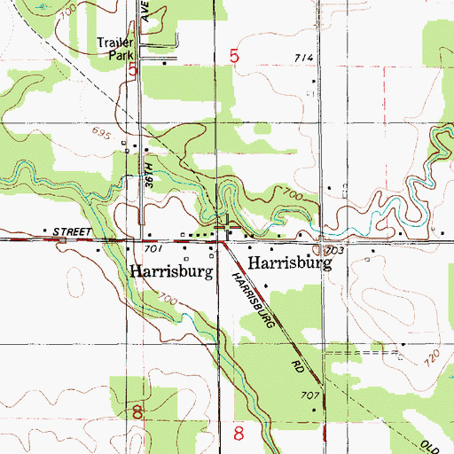 Topographic Map of Harrisburg Station (historical), MI