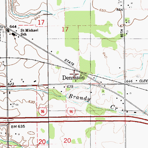 Topographic Map of Dennison Station (historical), MI