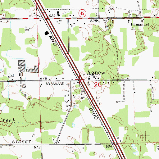 Topographic Map of Agnew Station, MI