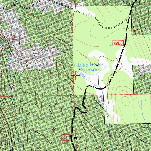 Topographic Map of Blue Water, CA