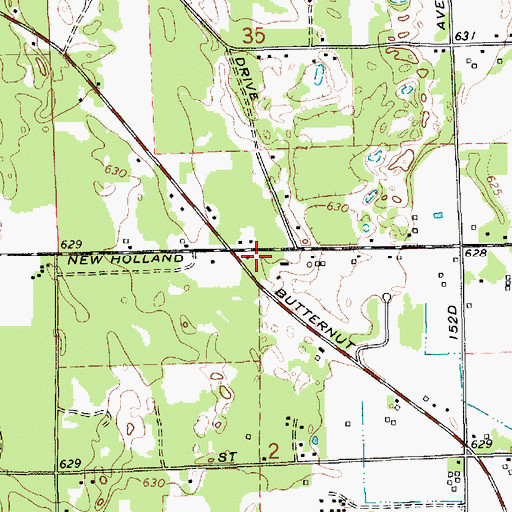 Topographic Map of Ventura Post Office (historical), MI
