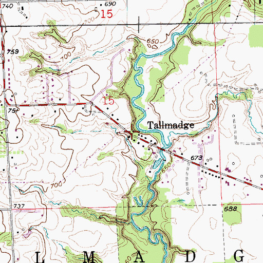 Topographic Map of Tallmadge Post Office (historical), MI