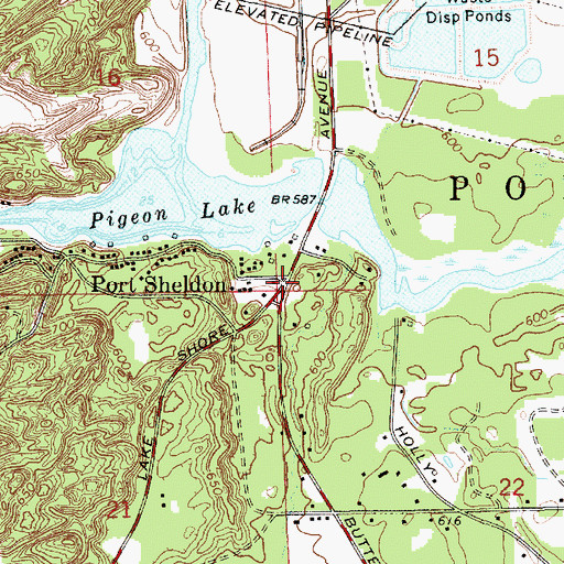 Topographic Map of Portsheldon Post Office (historical), MI