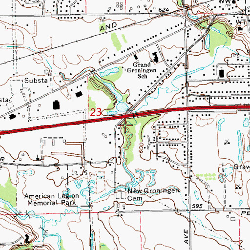 Topographic Map of New Groningen Post Office (historical), MI