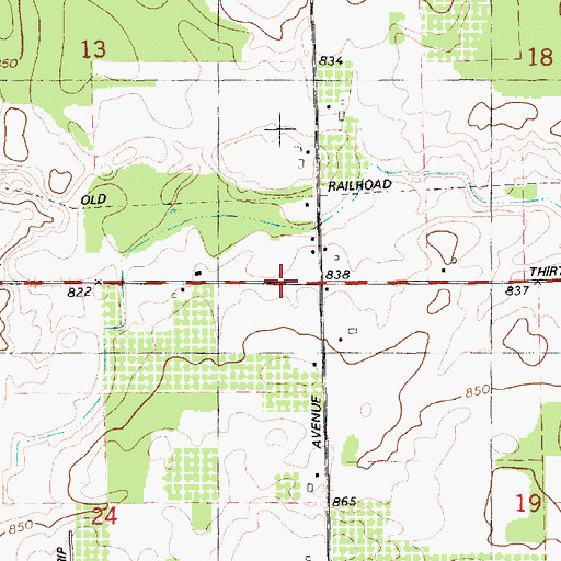 Topographic Map of Gooding Post Office (historical), MI