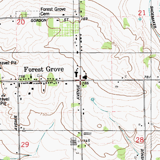 Topographic Map of Forestgrove Post Office (historical), MI