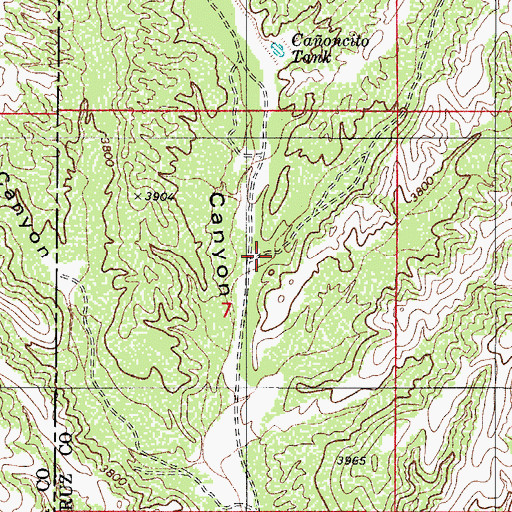 Topographic Map of Agua Cercada Canyon, AZ
