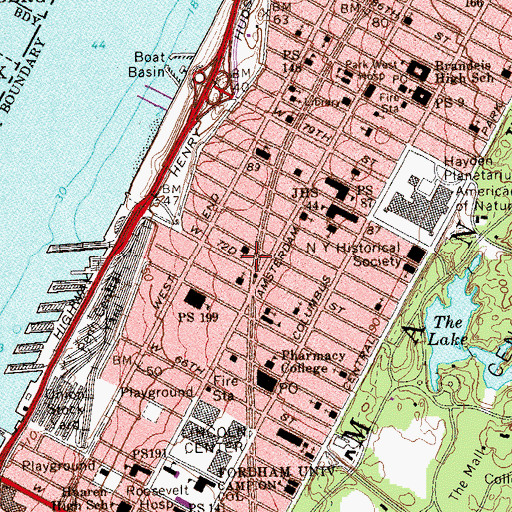 Topographic Map of Embassy 72nd Street Theatre (historical), NY
