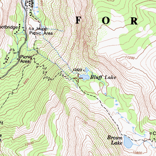 Topographic Map of Bluff Lake, CA