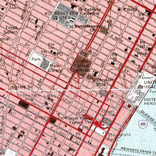 Topographic Map of Embassy Cinema (historical), NY