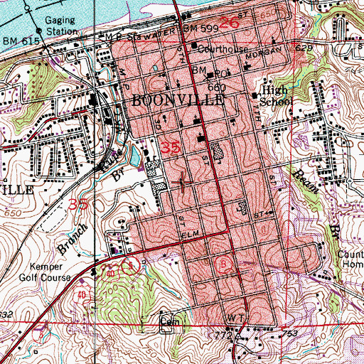 Topographic Map of Sumner School (historical), MO