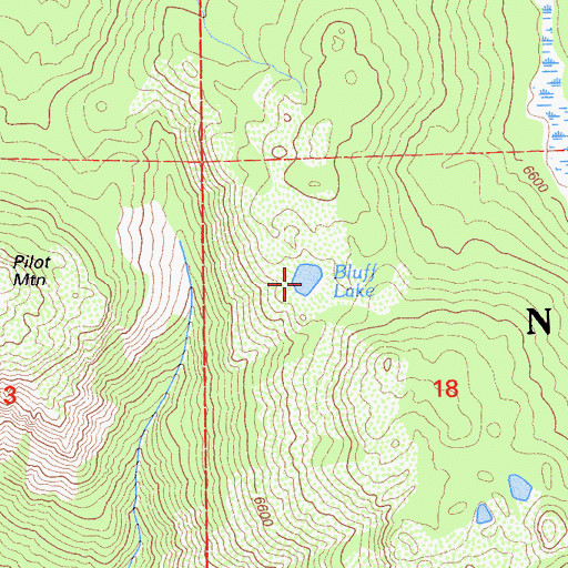 Topographic Map of Bluff Lake, CA