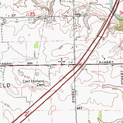 Topographic Map of East Holland Post Office (historical), MI