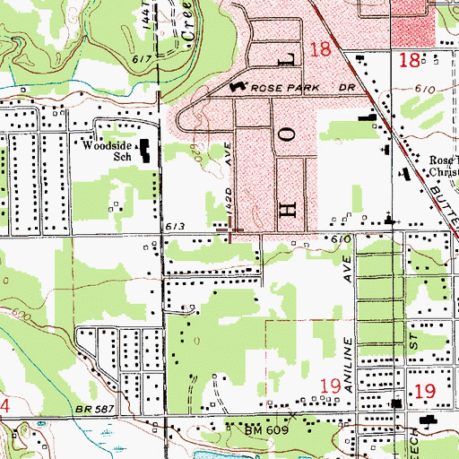Topographic Map of Parkside Bible Church, MI