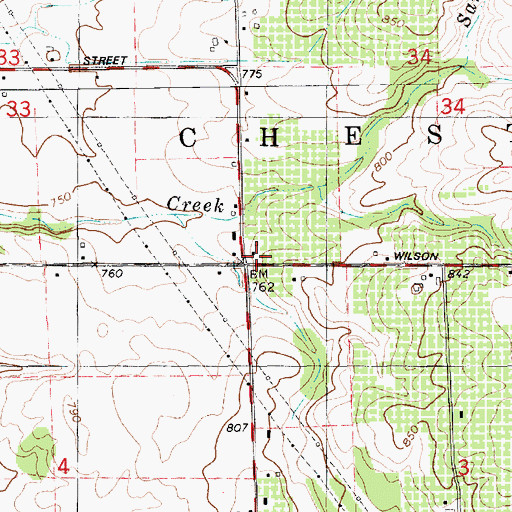 Topographic Map of Big Spring Post Office (historical), MI