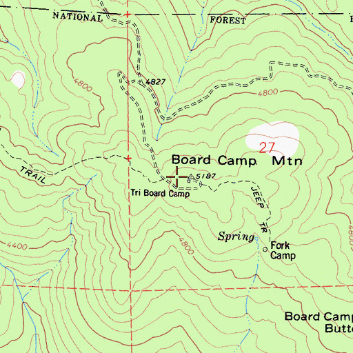 Topographic Map of Board Camp Mountain, CA