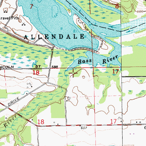 Topographic Map of Bassriver Post Office (historical), MI