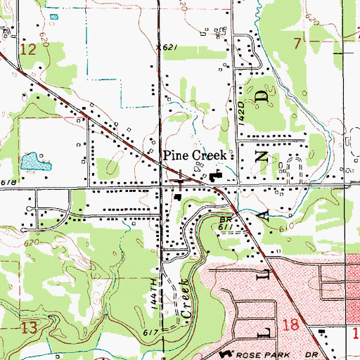 Topographic Map of Pine Creek Christian Reformed Church, MI