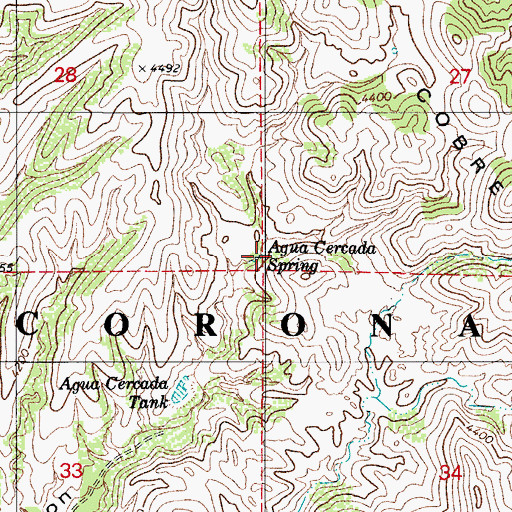 Topographic Map of Agua Cercada Spring, AZ