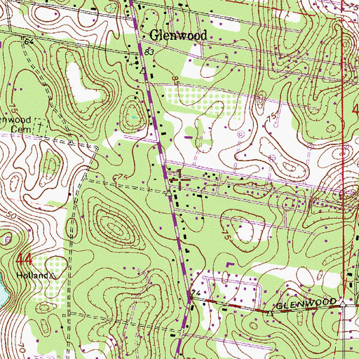 Topographic Map of Glenwood Post Office, FL