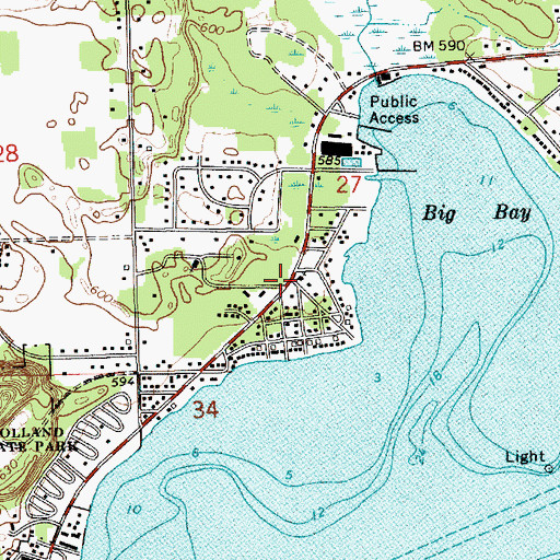 Topographic Map of Oak Grove Resort Campground, MI