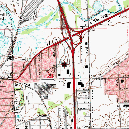 Topographic Map of Eastown Shopping Center, MI