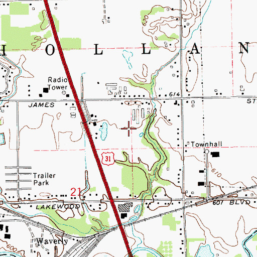 Topographic Map of Holland Outlet Center, MI