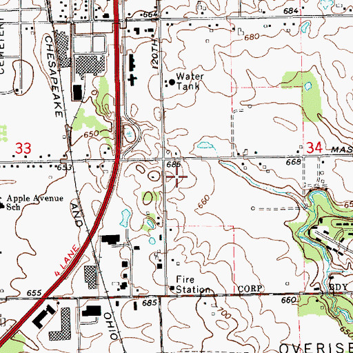 Topographic Map of Davenport University-Holland Campus, MI
