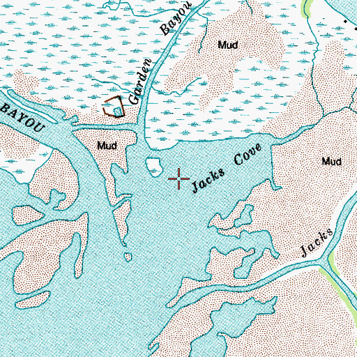 Topographic Map of Jacks Cove, TX