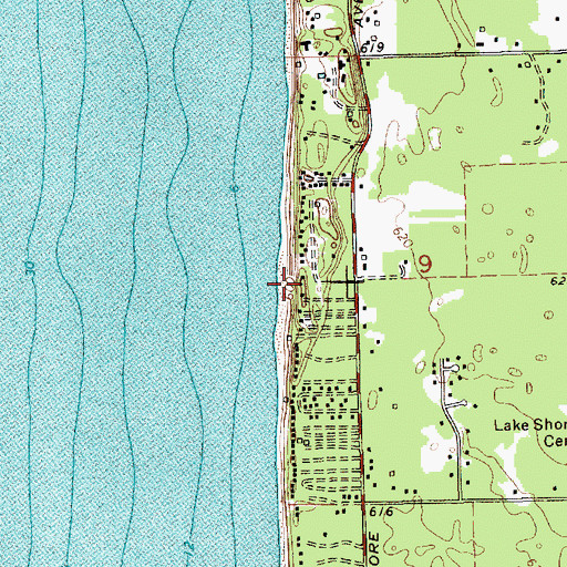 Topographic Map of Buchanan Beach, MI