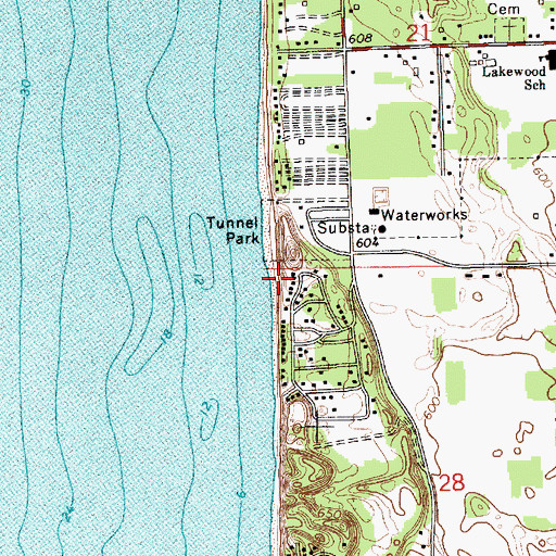 Topographic Map of Idlewood Beach, MI
