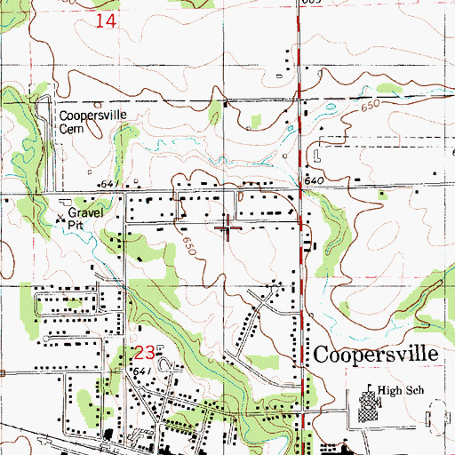 Topographic Map of Coopersville Christian Church, MI