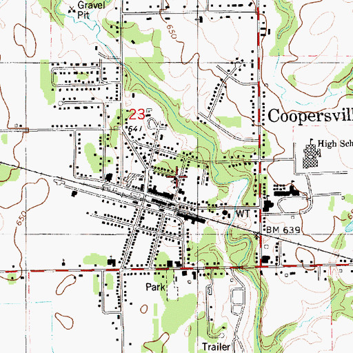 Topographic Map of Coopersville United Methodist Church, MI