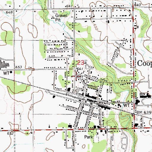 Topographic Map of Coopersville Post Office, MI
