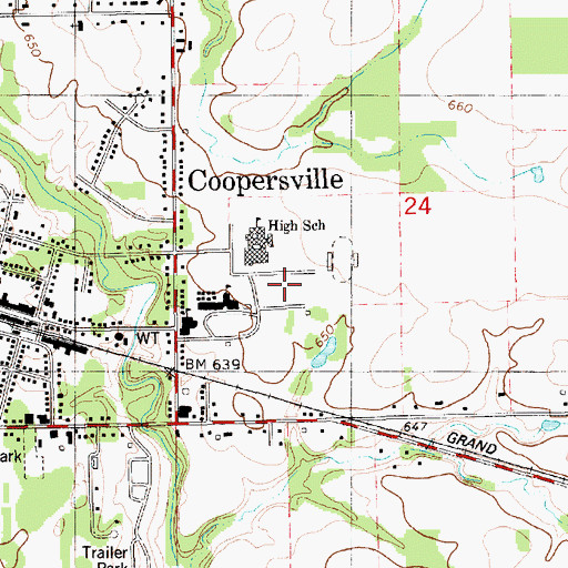 Topographic Map of Coopersville East Elementary School, MI