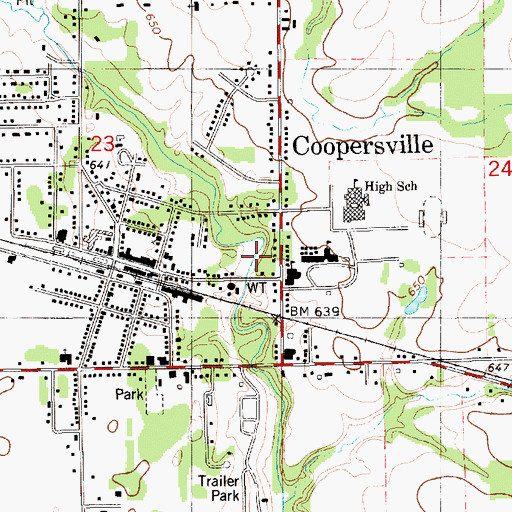 Topographic Map of Coopersville West Elementary School, MI