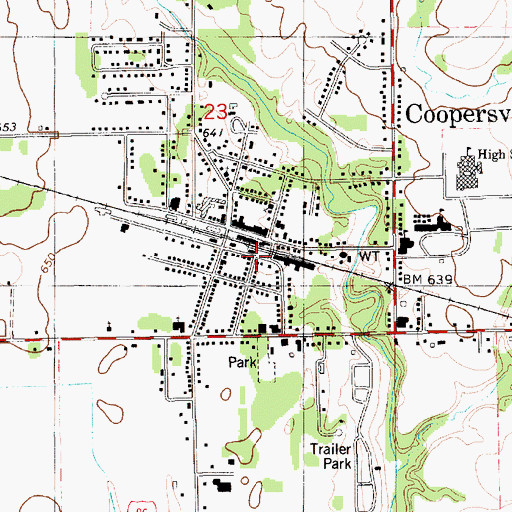 Topographic Map of Coopersville Police Department, MI